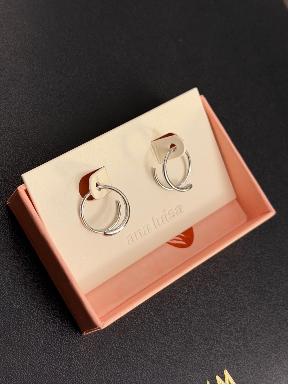 Ana Luisa Sterling Silver Harley Double Hoop Earrings